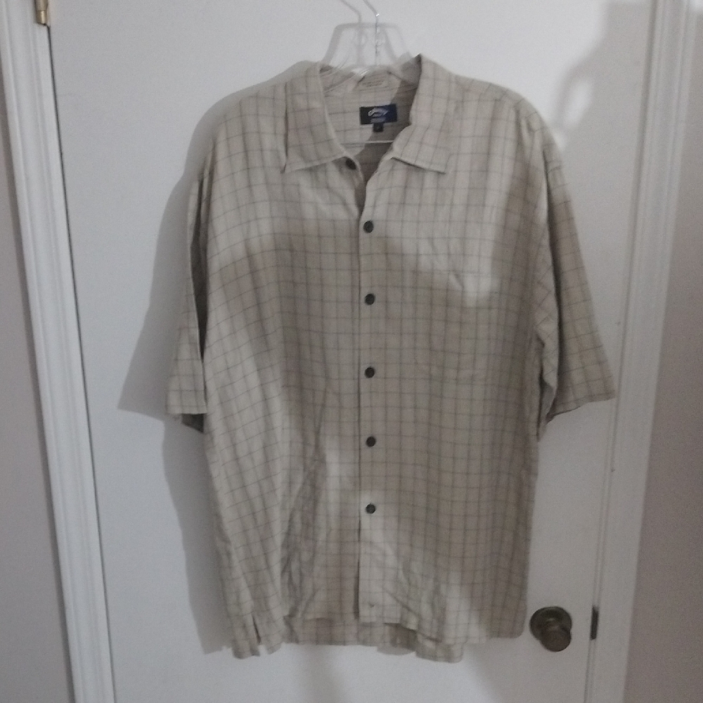 Callaway Men's Light Beige Plaid Shirt